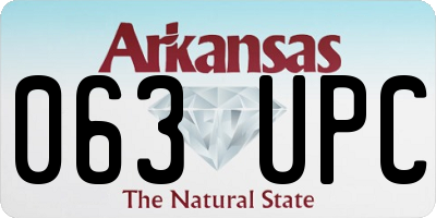 AR license plate 063UPC
