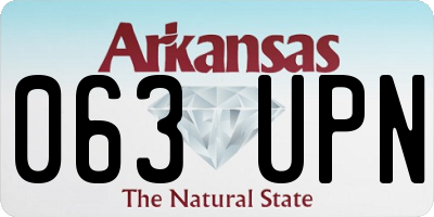 AR license plate 063UPN