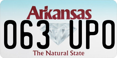 AR license plate 063UPO