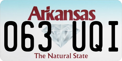 AR license plate 063UQI