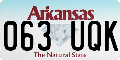 AR license plate 063UQK