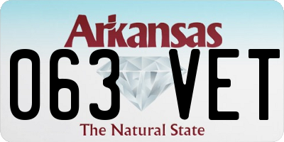 AR license plate 063VET
