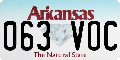 AR license plate 063VOC