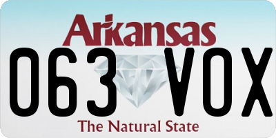 AR license plate 063VOX