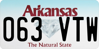 AR license plate 063VTW