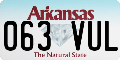 AR license plate 063VUL