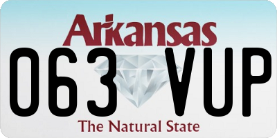 AR license plate 063VUP