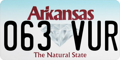 AR license plate 063VUR
