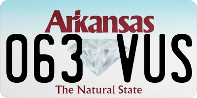 AR license plate 063VUS