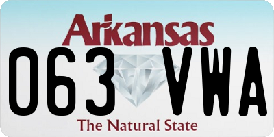 AR license plate 063VWA