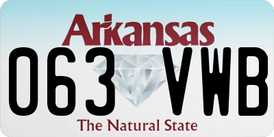 AR license plate 063VWB