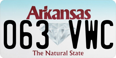 AR license plate 063VWC