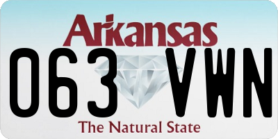 AR license plate 063VWN