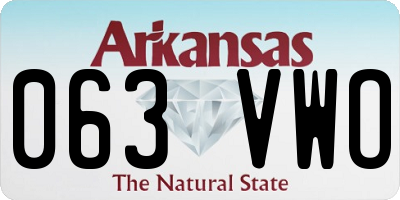 AR license plate 063VWO