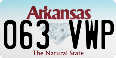 AR license plate 063VWP