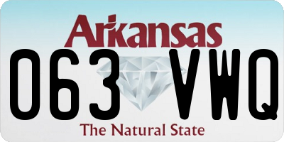AR license plate 063VWQ
