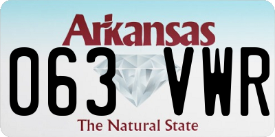 AR license plate 063VWR