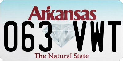 AR license plate 063VWT