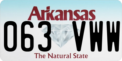 AR license plate 063VWW