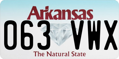 AR license plate 063VWX