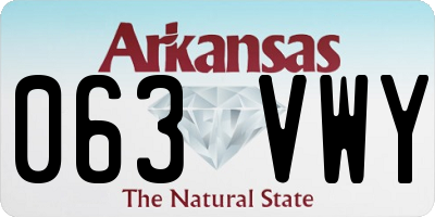 AR license plate 063VWY
