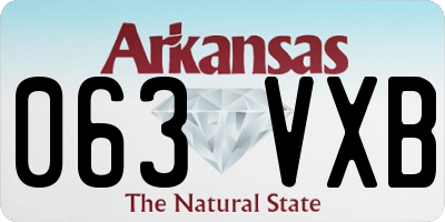 AR license plate 063VXB