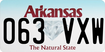 AR license plate 063VXW