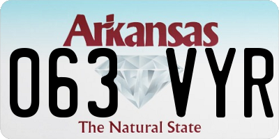 AR license plate 063VYR
