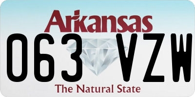 AR license plate 063VZW