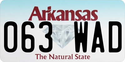 AR license plate 063WAD