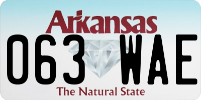 AR license plate 063WAE