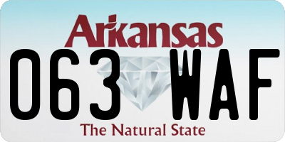 AR license plate 063WAF
