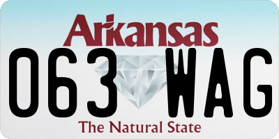 AR license plate 063WAG