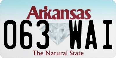 AR license plate 063WAI