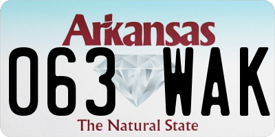 AR license plate 063WAK