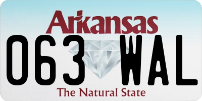 AR license plate 063WAL