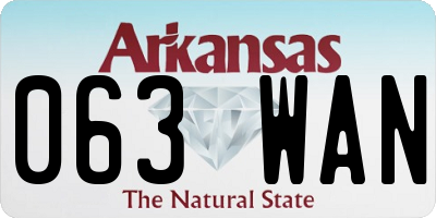 AR license plate 063WAN