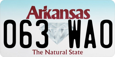 AR license plate 063WAO