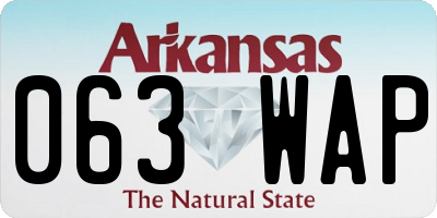 AR license plate 063WAP