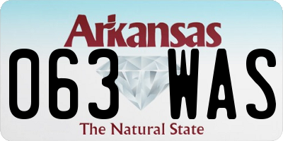 AR license plate 063WAS