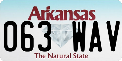 AR license plate 063WAV