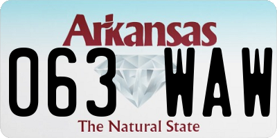 AR license plate 063WAW