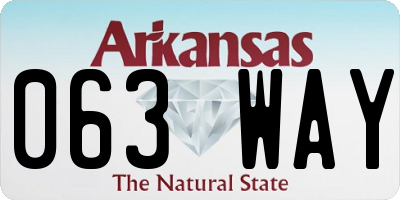 AR license plate 063WAY