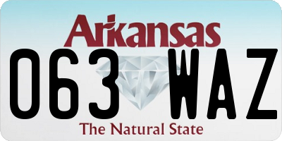 AR license plate 063WAZ