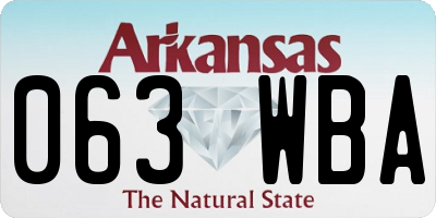 AR license plate 063WBA