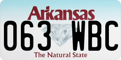 AR license plate 063WBC