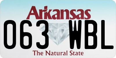 AR license plate 063WBL