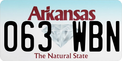 AR license plate 063WBN