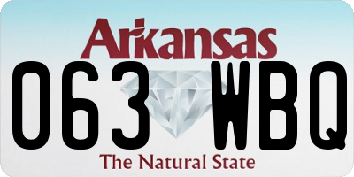 AR license plate 063WBQ