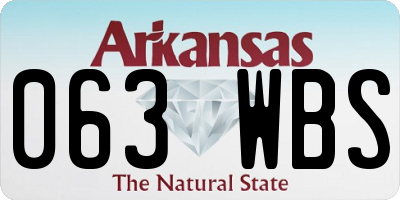 AR license plate 063WBS